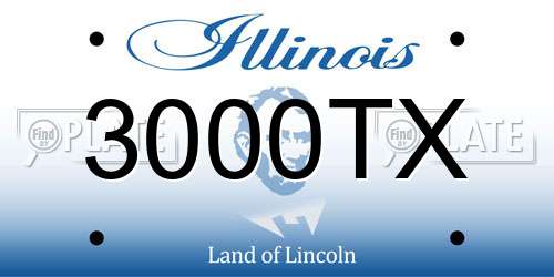 3000TX Illinois License Plate