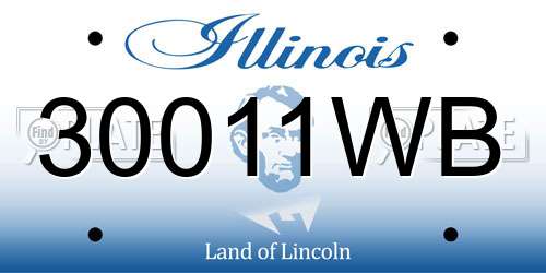 30011WB Illinois License Plate