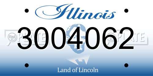 3004062 Illinois License Plate