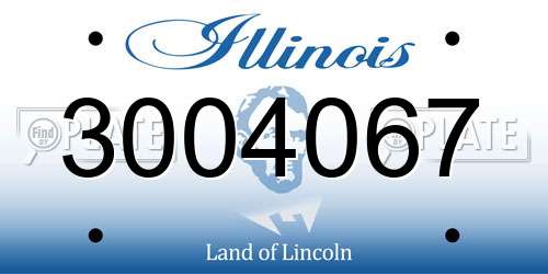 3004067 Illinois License Plate