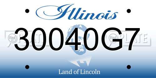 30040G7 Illinois License Plate