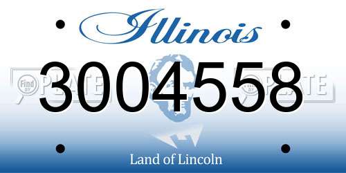3004558 Illinois License Plate