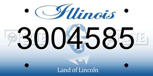 3004585 Illinois License Plate