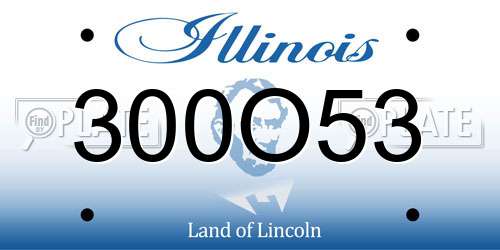 300O53 Illinois License Plate