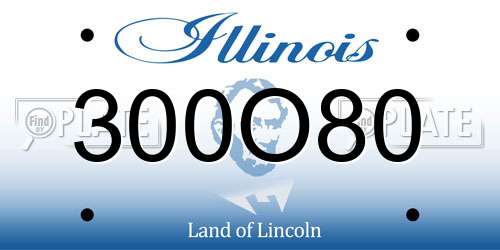 300O80 Illinois License Plate