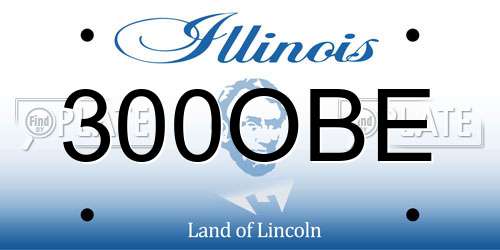 300OBE Illinois License Plate