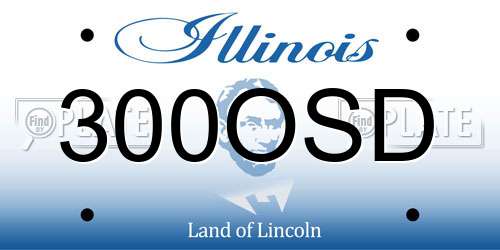 300OSD Illinois License Plate