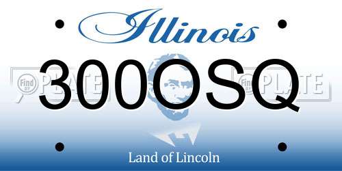 300OSQ Illinois License Plate