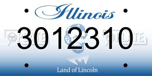 3012310 Illinois License Plate