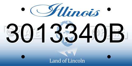 3013340B Illinois License Plate