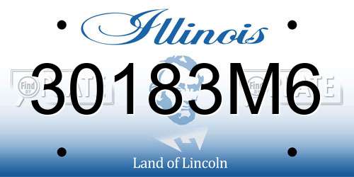 30183M6 Illinois License Plate
