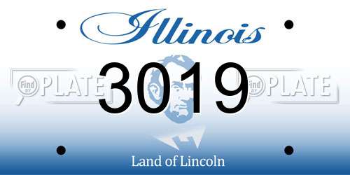 3019 Illinois License Plate