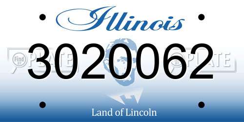 3020062 Illinois License Plate