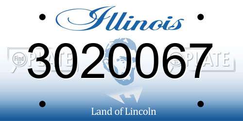 3020067 Illinois License Plate