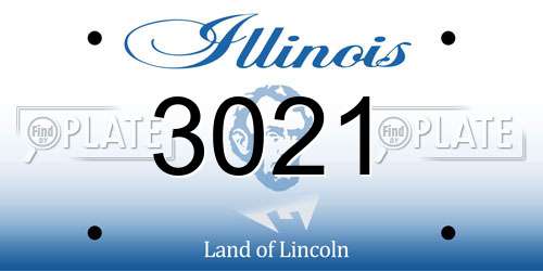 3021 Illinois License Plate