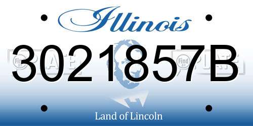 3021857B Illinois License Plate