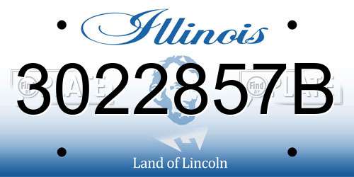 3022857B Illinois License Plate