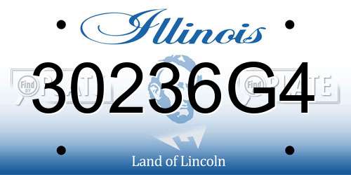 30236G4 Illinois License Plate