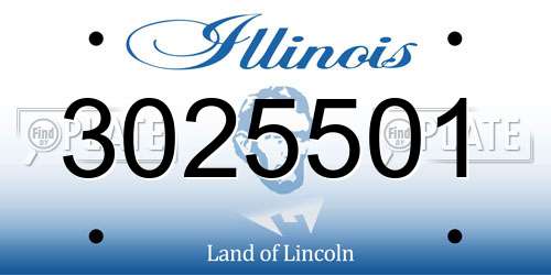 3025501 Illinois License Plate
