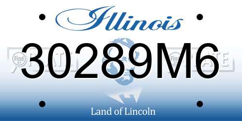 30289M6 Illinois License Plate