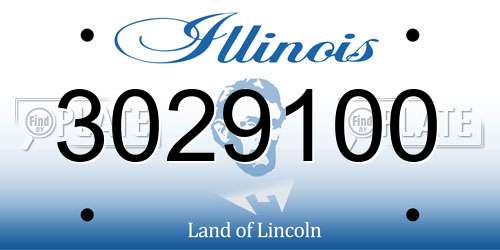 3029100 Illinois License Plate