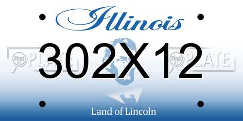 302X12 Illinois License Plate