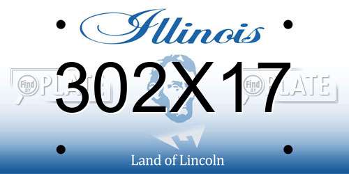 302X17 Illinois License Plate