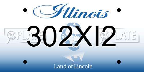 302XI2 Illinois License Plate