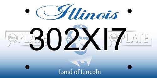 302XI7 Illinois License Plate