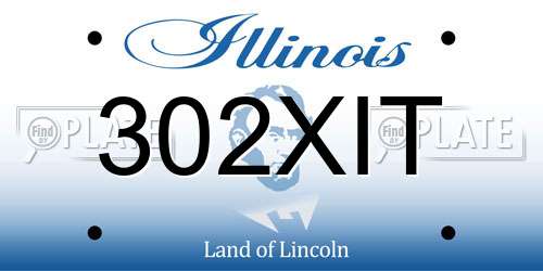 302XIT Illinois License Plate