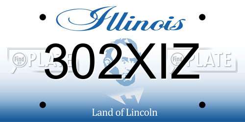 302XIZ Illinois License Plate