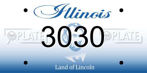 3030 Illinois License Plate