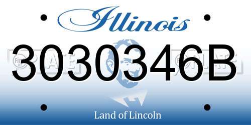 3030346B Illinois License Plate