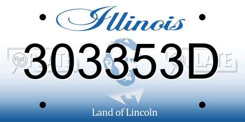 303353D Illinois License Plate