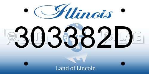 303382D Illinois License Plate