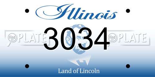 3034 Illinois License Plate