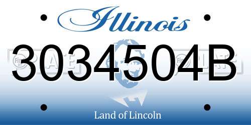 3034504B Illinois License Plate
