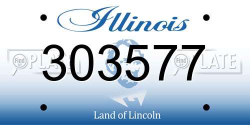 303577 Illinois License Plate