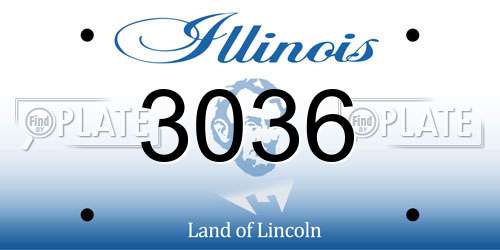 3036 Illinois License Plate