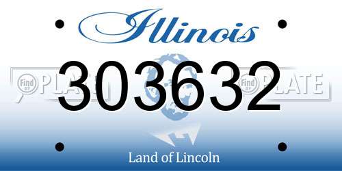 303632 Illinois License Plate