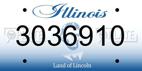 3036910 Illinois License Plate