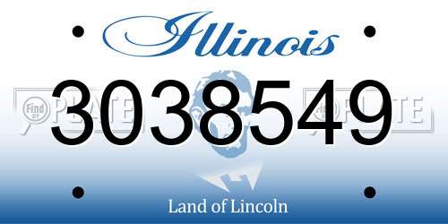 3038549 Illinois License Plate