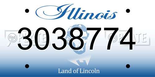 3038774 Illinois License Plate