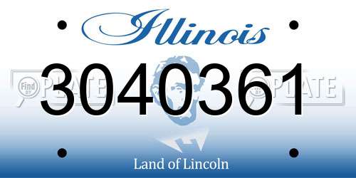 3040361 Illinois License Plate