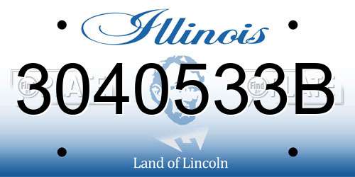 3040533B Illinois License Plate