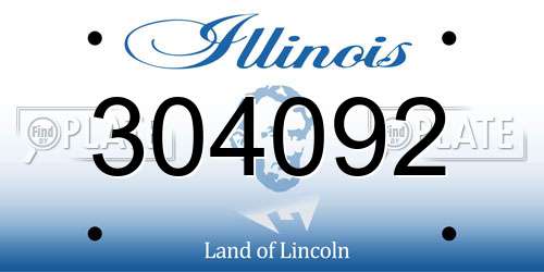 304092 Illinois License Plate