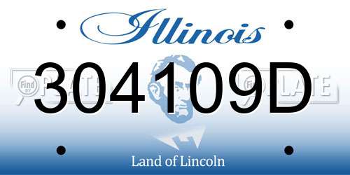 304109D Illinois License Plate