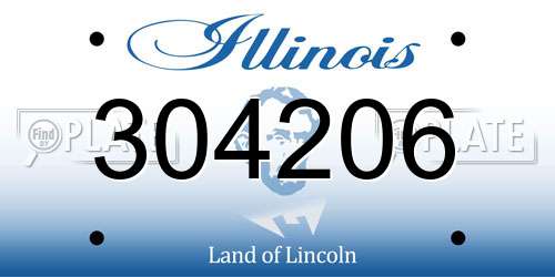 304206 Illinois License Plate