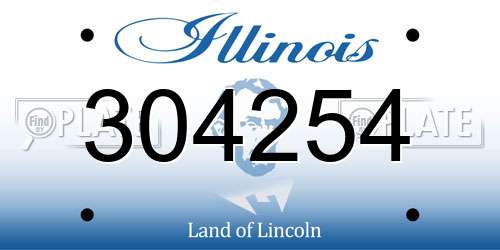 304254 Illinois License Plate