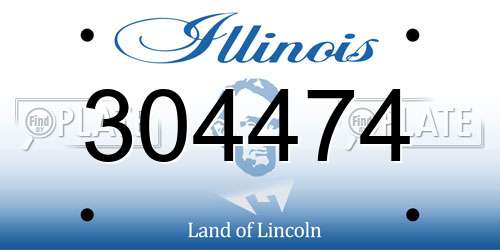 304474 Illinois License Plate